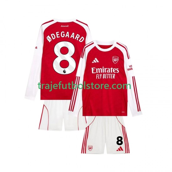 Camiseta 1ª Arsenal Martin Odegaard 8 Niño 2025-2026 ML