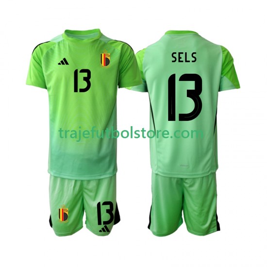 Camiseta 1ª Bélgica Matz Sels 13 Portero Niño 2025 Manga Corta