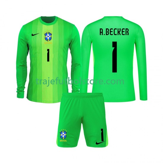 Camiseta 1ª Brasil Alisson Becker 1 Portero Niño 2026 ML