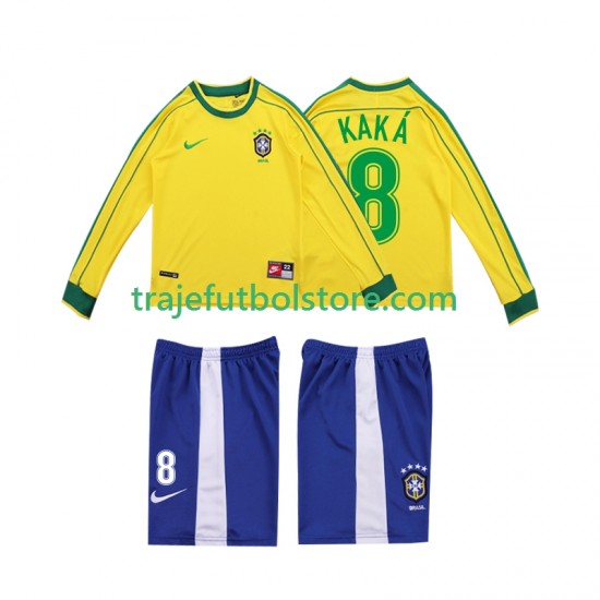Camiseta 1ª Brasil KAKA 8 Retro Niño 1998 ML