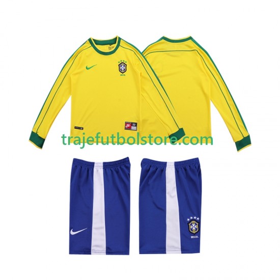 Camiseta 1ª Brasil Retro Niño 1998 ML