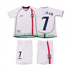 Camiseta 1ª Inglaterra BECKHAM 7 Retro Niño 2002 Manga Corta