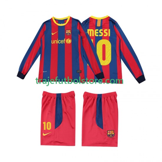 Camiseta 1ª FC Barcelona Lionel Messi 10 Retro Niño 2011 2010 ML