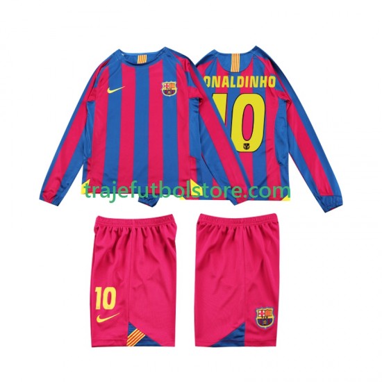 Camiseta 1ª FC Barcelona RONALDINHO 10 2005 Retro Niño 2006 ML