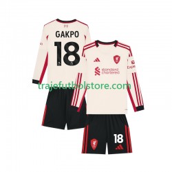 Camiseta 2ª Liverpool Gakpo 18 Niño 2025-2026 ML