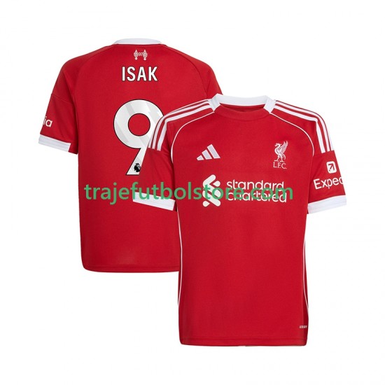 Camiseta 1ª Liverpool ISAK 9 Hombre 2025-2026 Manga Corta