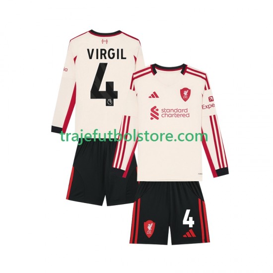 Camiseta 2ª Liverpool Virgil van Dijk 4 Niño 2025-2026 ML
