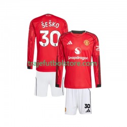 Camiseta 1ª Manchester United Benjamin Sesko 30 Niño 2025-2026 ML