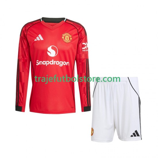 Camiseta 1ª Manchester United Niño 2025-2026 ML