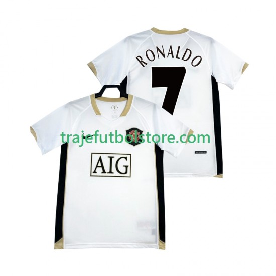 Camiseta 2ª Manchester United RONALDO 7 -2007 Retro Hombre 2006 Manga Corta
