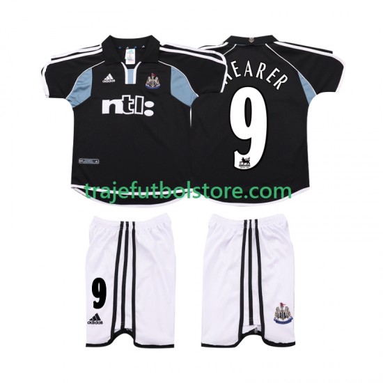 Camiseta 2ª Newcastle United SHEARER 9 2000 2001 Retro Niño Manga Corta