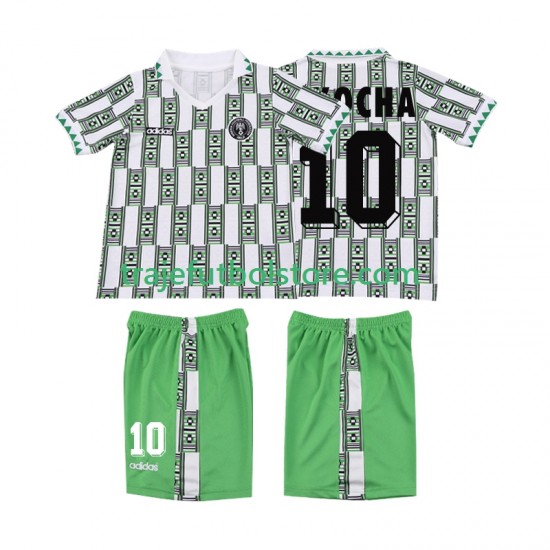 Camiseta 2ª Nigeria OKOCHA 10 Retro Niño 1994 Manga Corta