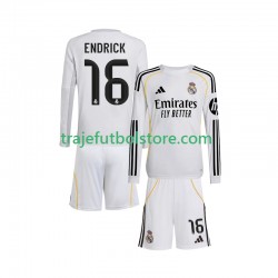 Camiseta 1ª Real Madrid Endrick 16 Niño 2025-2026 ML