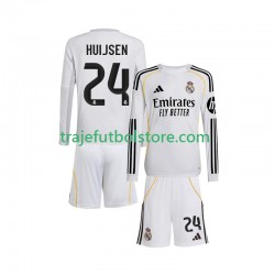 Camiseta 1ª Real Madrid Huijsen 24 Niño 2025-2026 ML