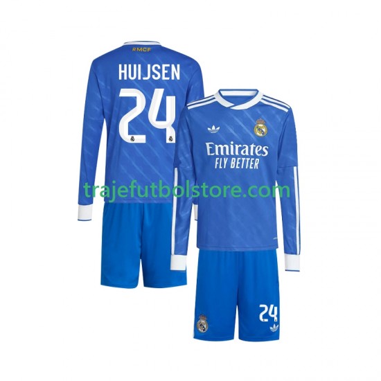 Camiseta 3ª Real Madrid Huijsen 24 Niño 2025-2026 ML