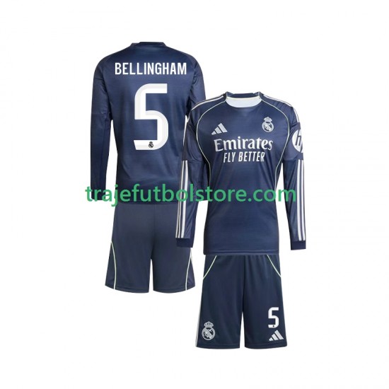 Camiseta 2ª Real Madrid Jude Bellingham 5 Niño 2025-2026 ML