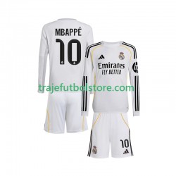 Camiseta 1ª Real Madrid Mbappé Kylian 10 Niño 2025-2026 ML
