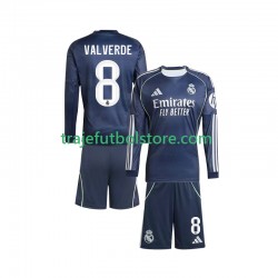 Camiseta 2ª Real Madrid Valverde 8 Niño 2025-2026 ML