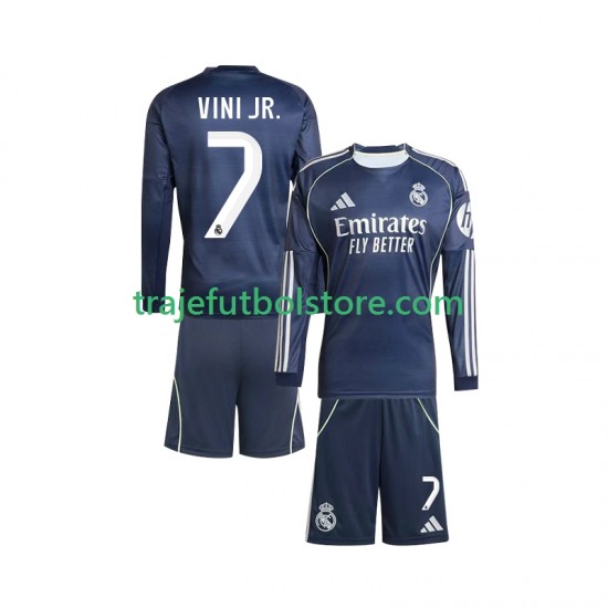Camiseta 2ª Real Madrid Vinicius Junior 7 Niño 2025-2026 ML