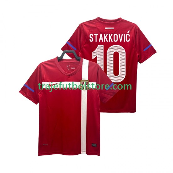 Camiseta 1ª Serbia STAKKOVIC 10 Retro Hombre 2010 Manga Corta