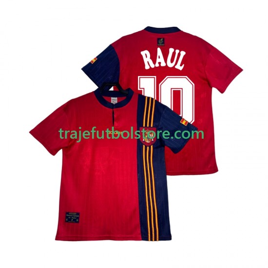 Camiseta 1ª España RAUL 10 1996 Retro Hombre Manga Corta