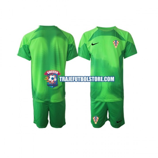 Camiseta 2ª Croacia Portero Niño Copa Mundial 2022 Manga Corta