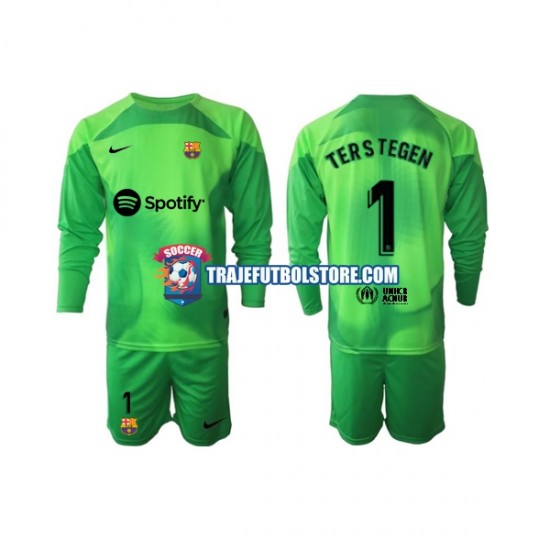 Camiseta 1ª FC Barcelona Ter Stegen 1 Portero Niño 2022-2023 ML