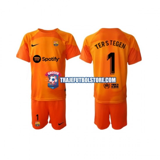 Camiseta 3ª FC Barcelona Ter Stegen 1 Portero Niño 2022-2023 Manga Corta