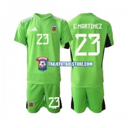 Camiseta 1ª Argentina Emiliano Martinez 23 Portero Niño Copa Mundial 2022 Manga Corta