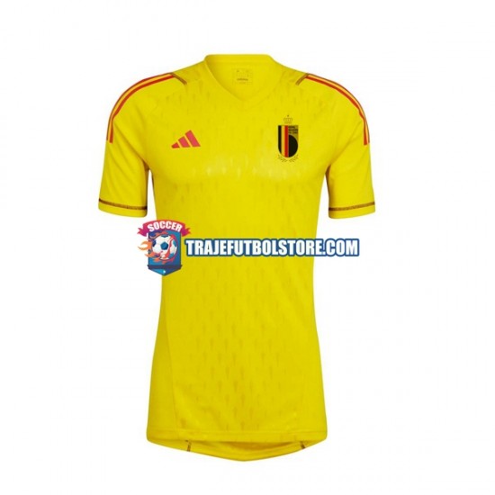 Camiseta 2ª Bélgica Portero Hombre Copa Mundial 2022 Manga Corta