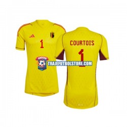 Camiseta 2ª Bélgica Courtois 1 Portero Hombre Copa Mundial 2022 Manga Corta