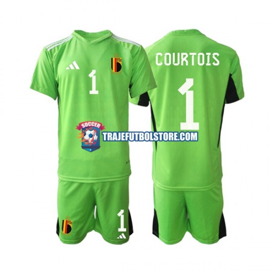 Camiseta 1ª Bélgica Courtois 1 Portero Niño 2021-2022 Manga Corta