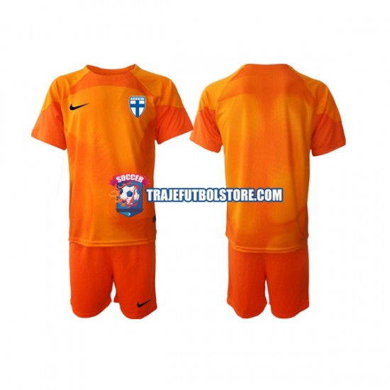 Camiseta 1ª Finlandia Portero Niño 2022-2023 Manga Corta