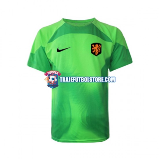 Camiseta 2ª Países Bajos Portero Hombre Copa Mundial 2022 Manga Corta