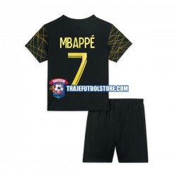 Camiseta 4ª Paris Saint-Germain Mbappé 7 Niño 2022-2023 Manga Corta