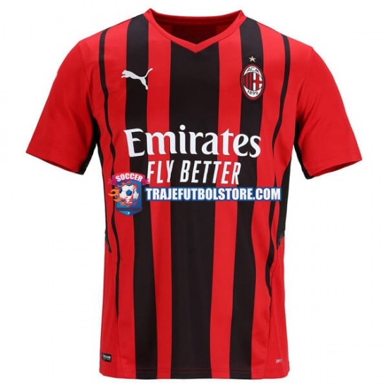 Camiseta 1ª AC Milan Hombre 2021-2022 Manga Corta