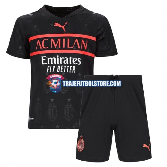 Camiseta 3ª AC Milan Niño 2021-2022 Manga Corta