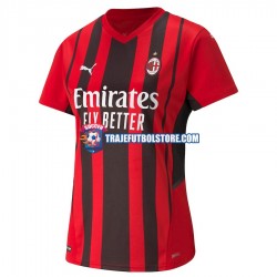 Camiseta 1ª AC Milan Mujer 2021-2022 Manga Corta