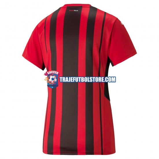 Camiseta 1ª AC Milan Mujer 2021-2022 Manga Corta