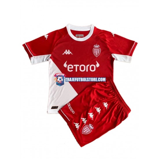 Camiseta 1ª AS Monaco Niño 2021-2022 Manga Corta