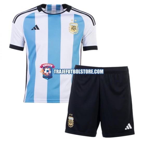 Camiseta 1ª Argentina Niño Copa Mundial 2022 Manga Corta