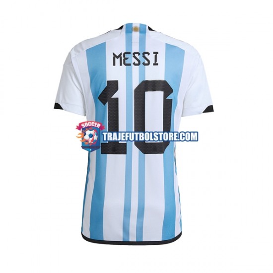 Camiseta 1ª Argentina Lionel Messi 10 Hombre Copa Mundial 2022 Manga Corta