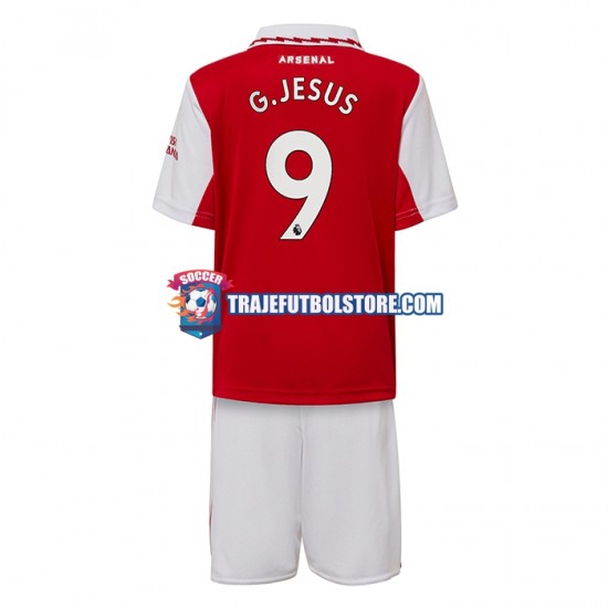 Camiseta 1ª Arsenal Gabriel Jesus 9 Niño 2022-2023 Manga Corta