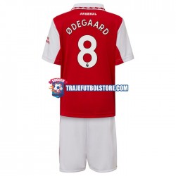 Camiseta 1ª Arsenal Odegaard 8 Niño 2022-2023 Manga Corta