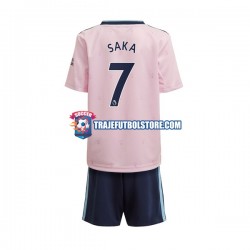 Camiseta 3ª Arsenal Saka 7 Niño 2022-2023 Manga Corta