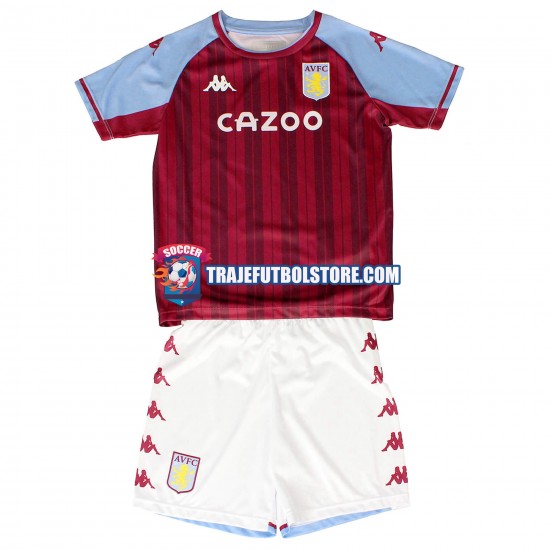 Camiseta 1ª Aston Villa Niño 2021-2022 Manga Corta