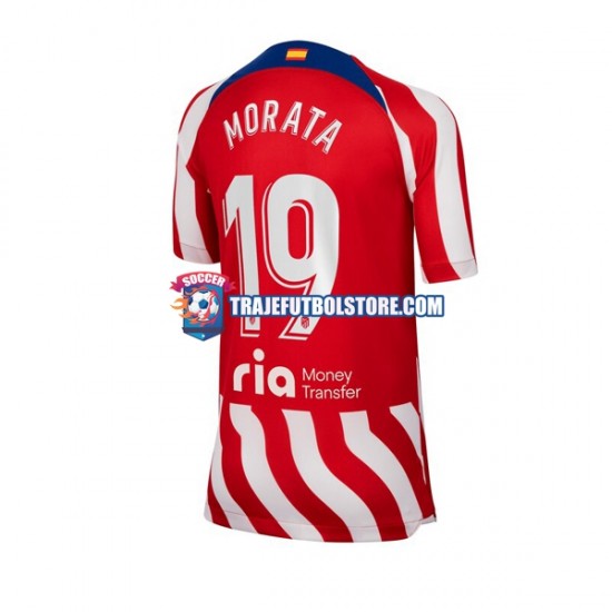 Camiseta 1ª Atlético Madrid Alvaro Morata 19 Hombre 2022-2023 Manga Corta