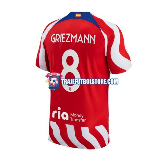 Camiseta 1ª Atlético Madrid Antoine Griezmann 8 Hombre 2022-2023 Manga Corta