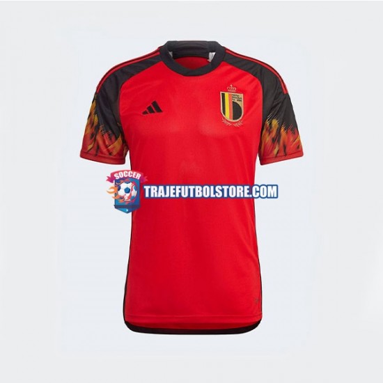 Camiseta 1ª Bélgica Hombre Copa Mundial 2022 Manga Corta