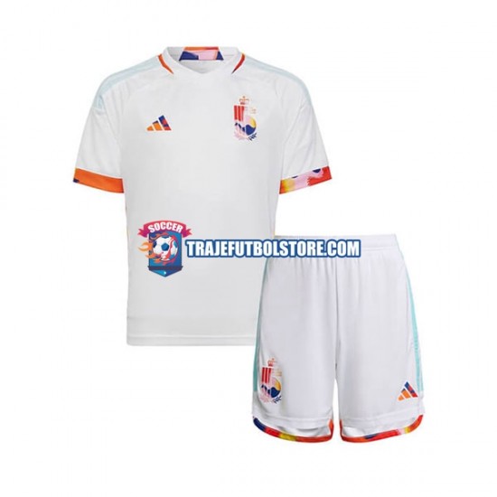 Camiseta 2ª Bélgica Niño Copa Mundial 2022 Manga Corta